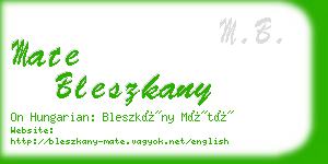 mate bleszkany business card